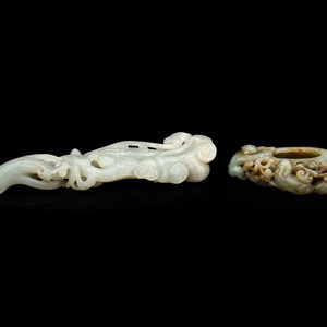 Two Chinese Carved Celadon Jade 34d52c