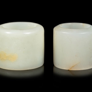 Two White Jade Archer s Rings 19TH 34d532