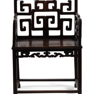 A Chinese Rosewood Armchair
19TH