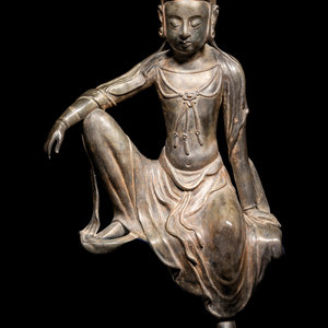 A Bronze Figure of Seated Buddha Height 34d56c
