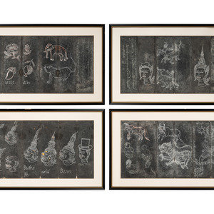 Four Thai Painted Manuscripts each 34d574