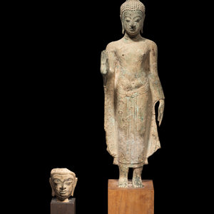 A Thai Bronze Figure of Standing