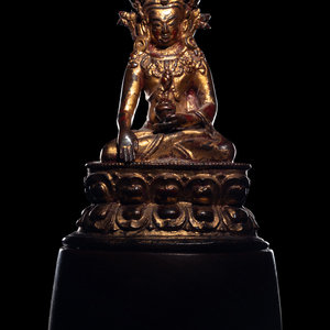 A Sino Tibetan Gilt Bronze Figure 34d570