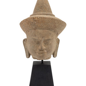 A Khmer Sandstone Head of Buddha ANGKOR 34d578