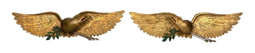 EXCEPTIONAL PAIR OF CARVED SPREAD-WING