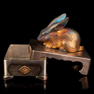 A Fine Japanese Silver Rabbit Form 34d5cf