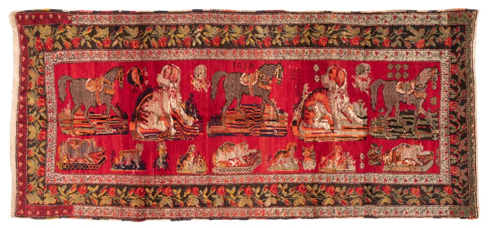 KARABAGH RUG: 3'9" X 8'5" DATED