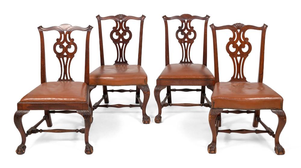 ASSEMBLED SET OF FOUR CHIPPENDALE 34d6b5