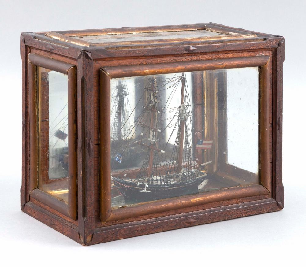 CASED MODEL OF THE BRIGANTINE "BERTHA"