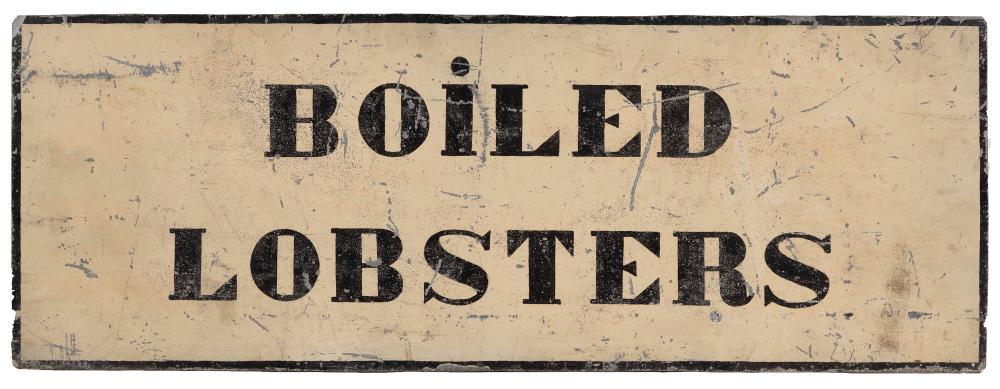 DOUBLE SIDED TIN SIGN BOILED LOBSTERS  34d74d