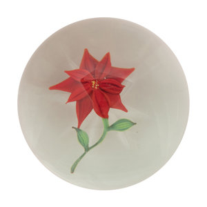 A Paul Stankard Red Flower Glass
