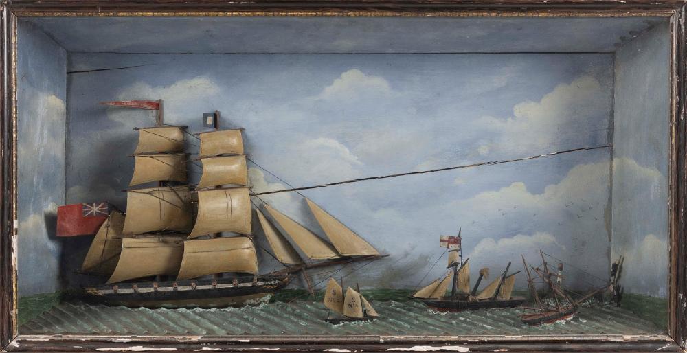 SHADOW BOX MODEL OF A BRITISH TWO-MASTED