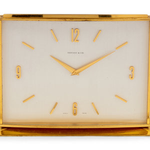 A Tiffany Co Brass Desk Clock the 34d775
