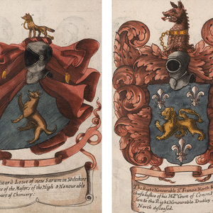 A Set of Four Hand-Colored Heraldic