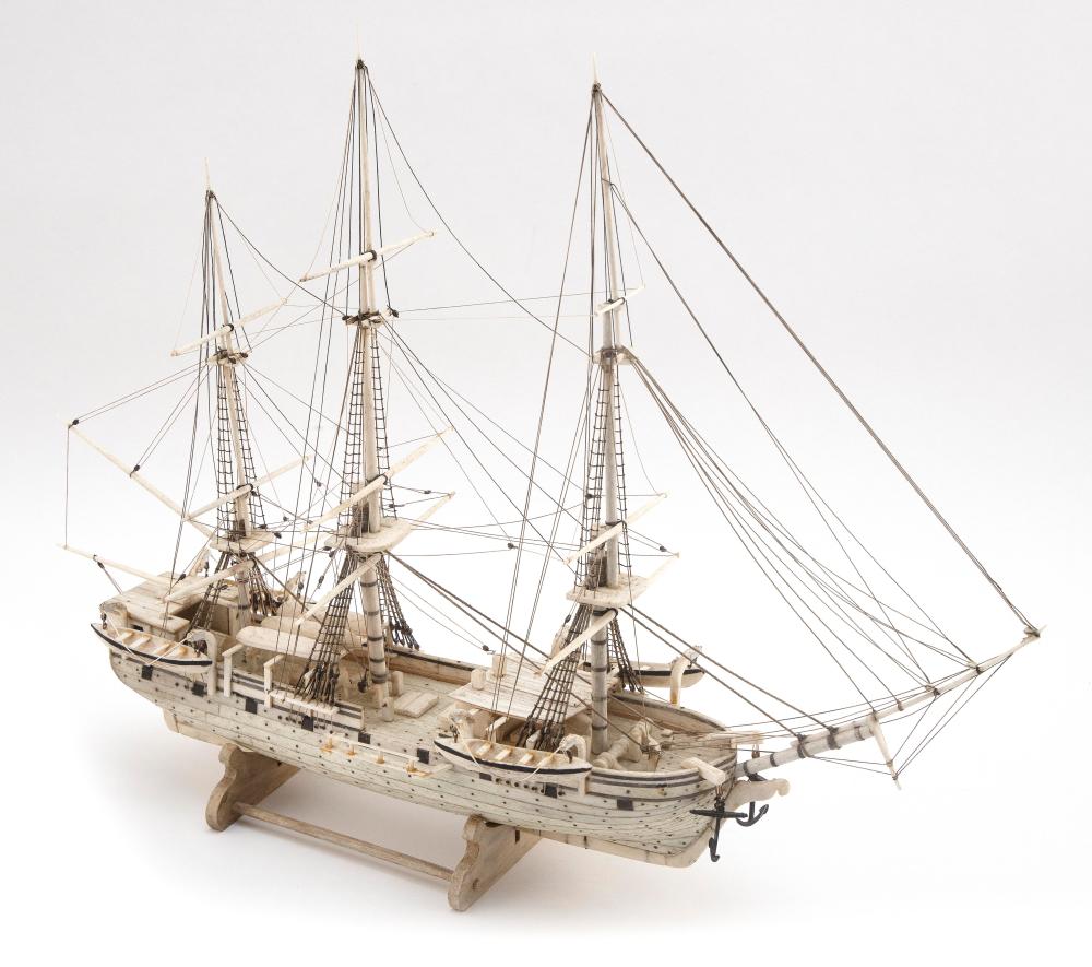 BONE MODEL OF A WHALESHIP 19TH