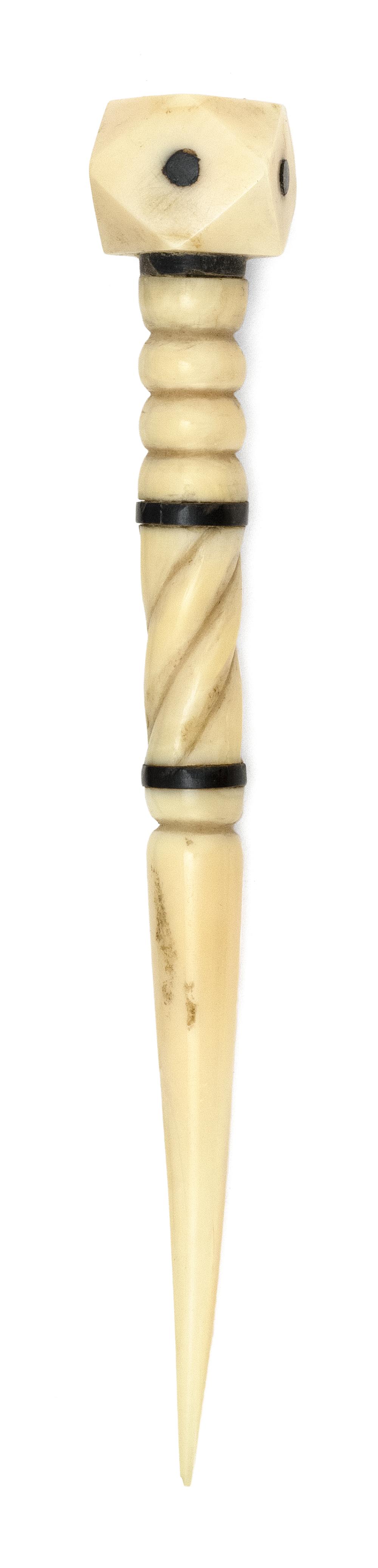 INLAID WHALE IVORY BODKIN MID 19TH 34d7f2