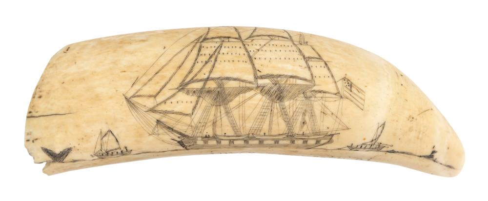 SCRIMSHAW WHALE'S TOOTH "INVOY