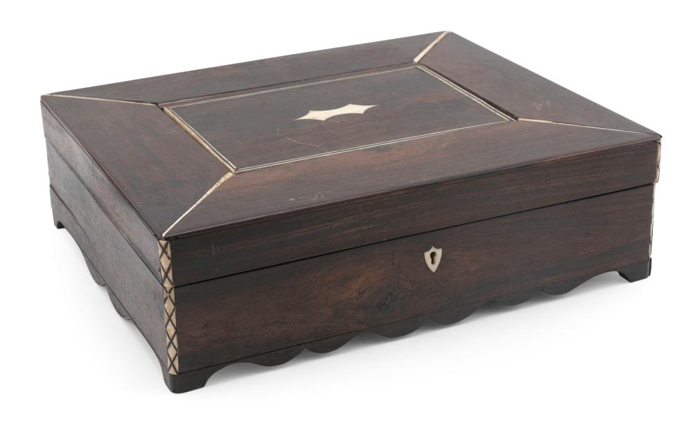 INLAID ROSEWOOD DRESSER BOX CIRCA 34d81b