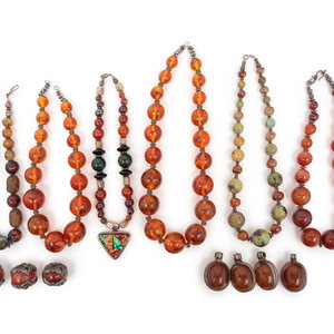 A Group of Six Beaded Necklaces 34d830