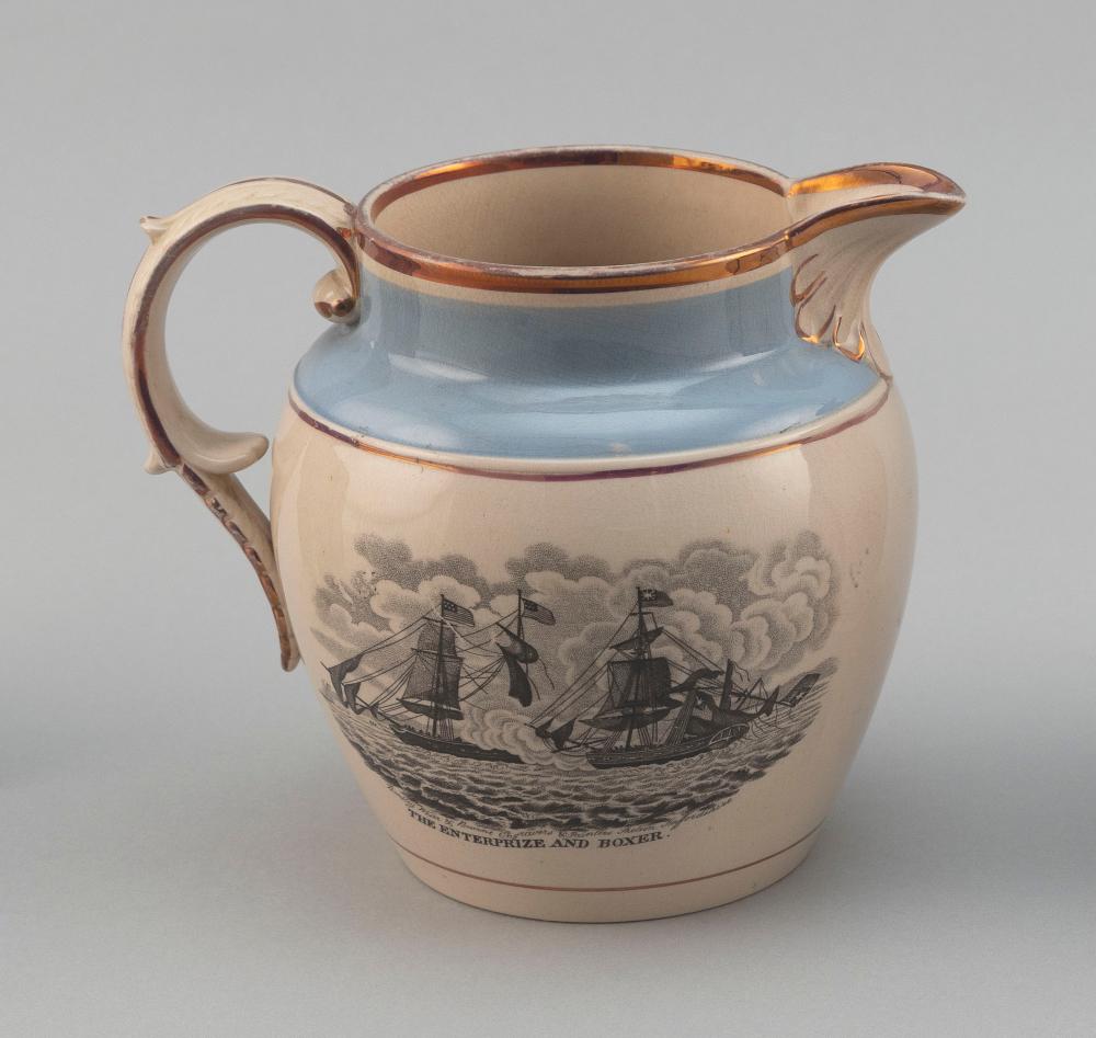 PINK LUSTER CREAMER WITH MARITIME DECORATION