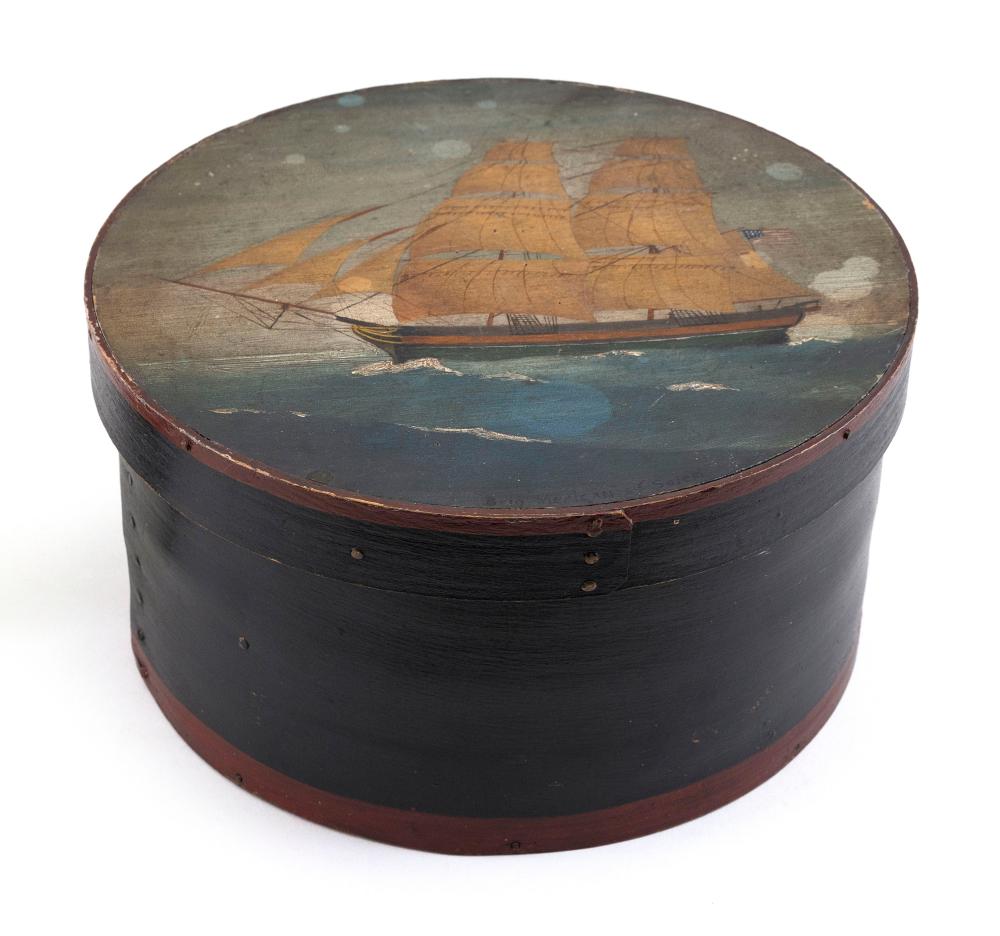 PANTRY BOX WITH SHIP PORTRAIT PAINTED 34d890