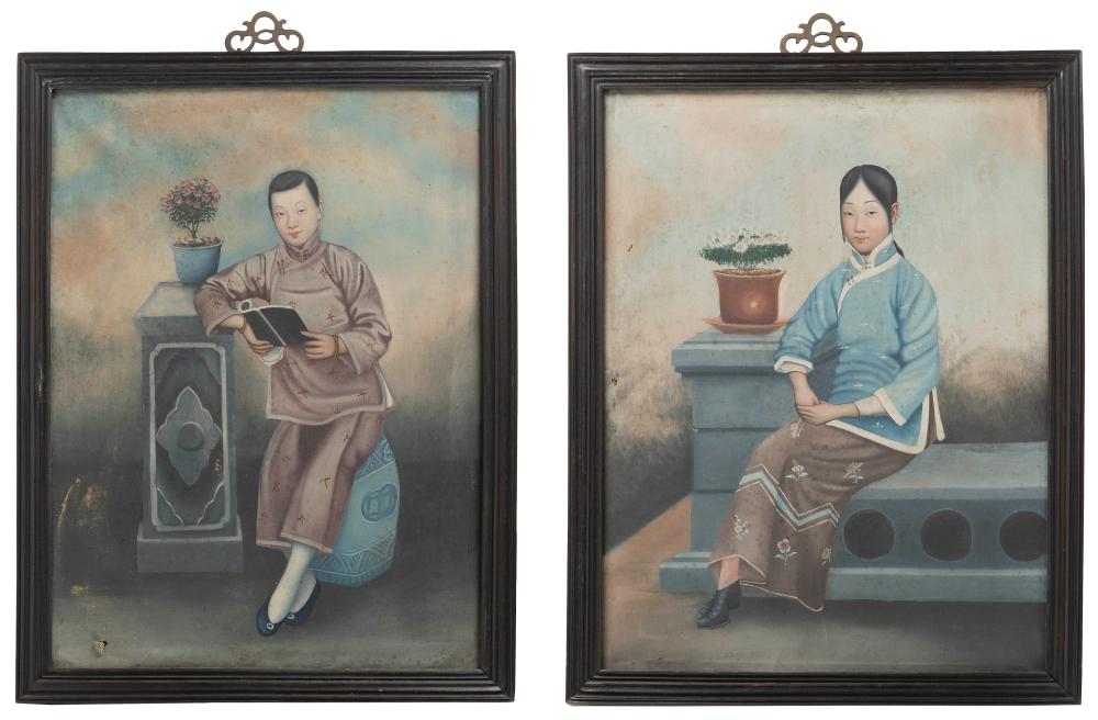 PAIR OF CHINA TRADE PORTRAITS OF