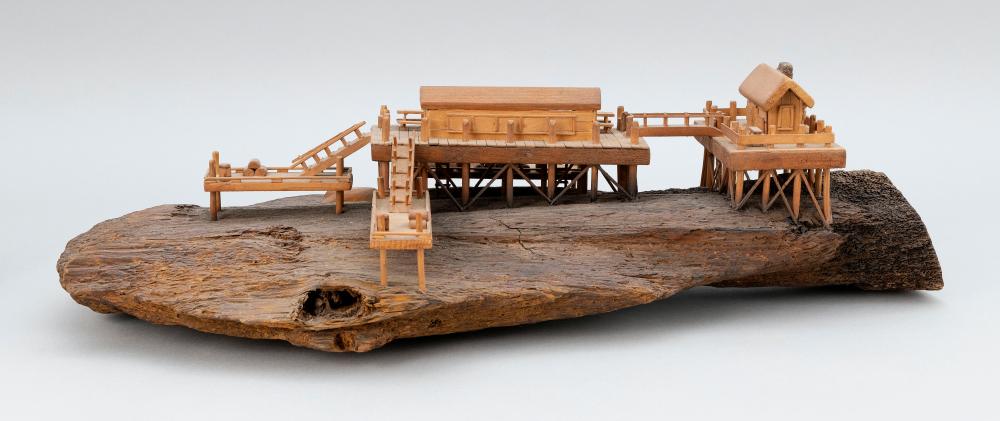 HANDMADE MODEL OF A FISHING WHARF 34d988