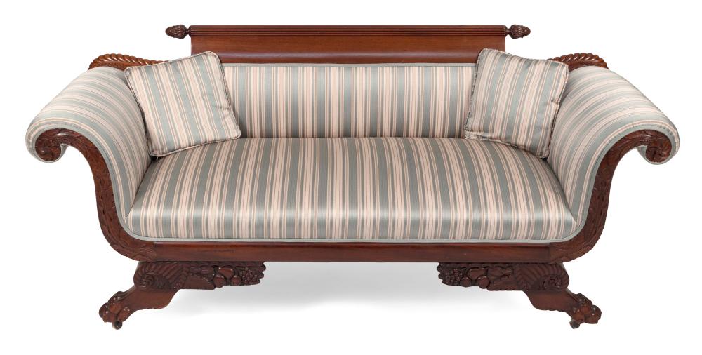 FEDERAL LOVESEAT 19TH CENTURY BACK