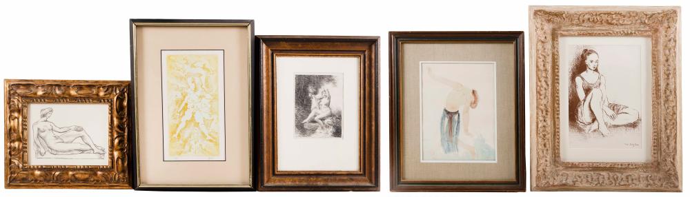 FIVE LITHOGRAPHS FEATURING FEMALE