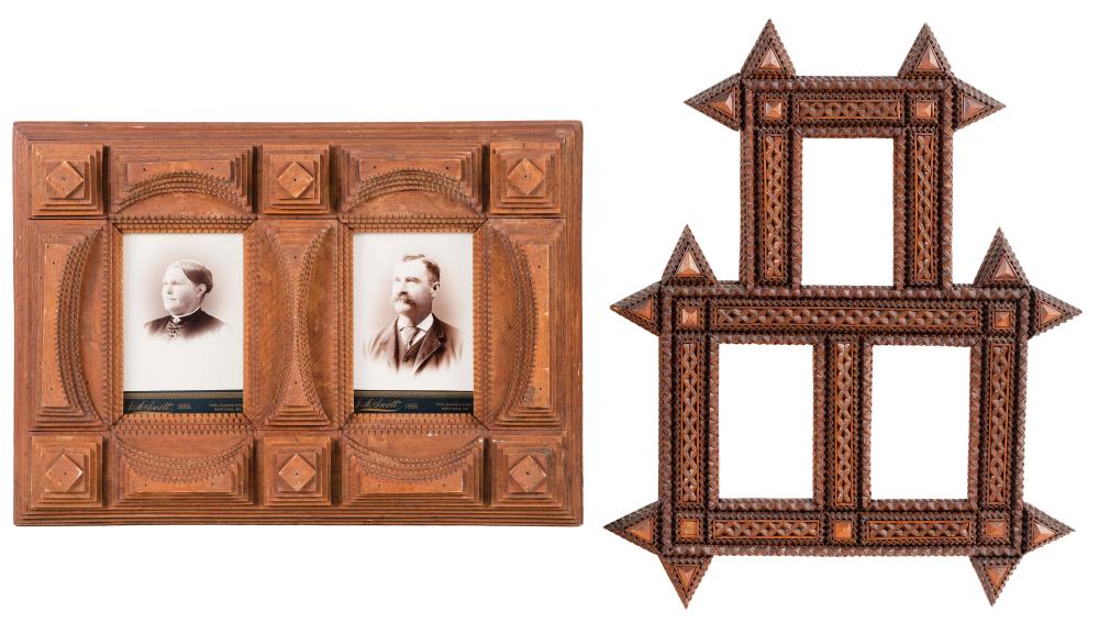 TWO TRAMP ART PICTURE FRAMES LATE