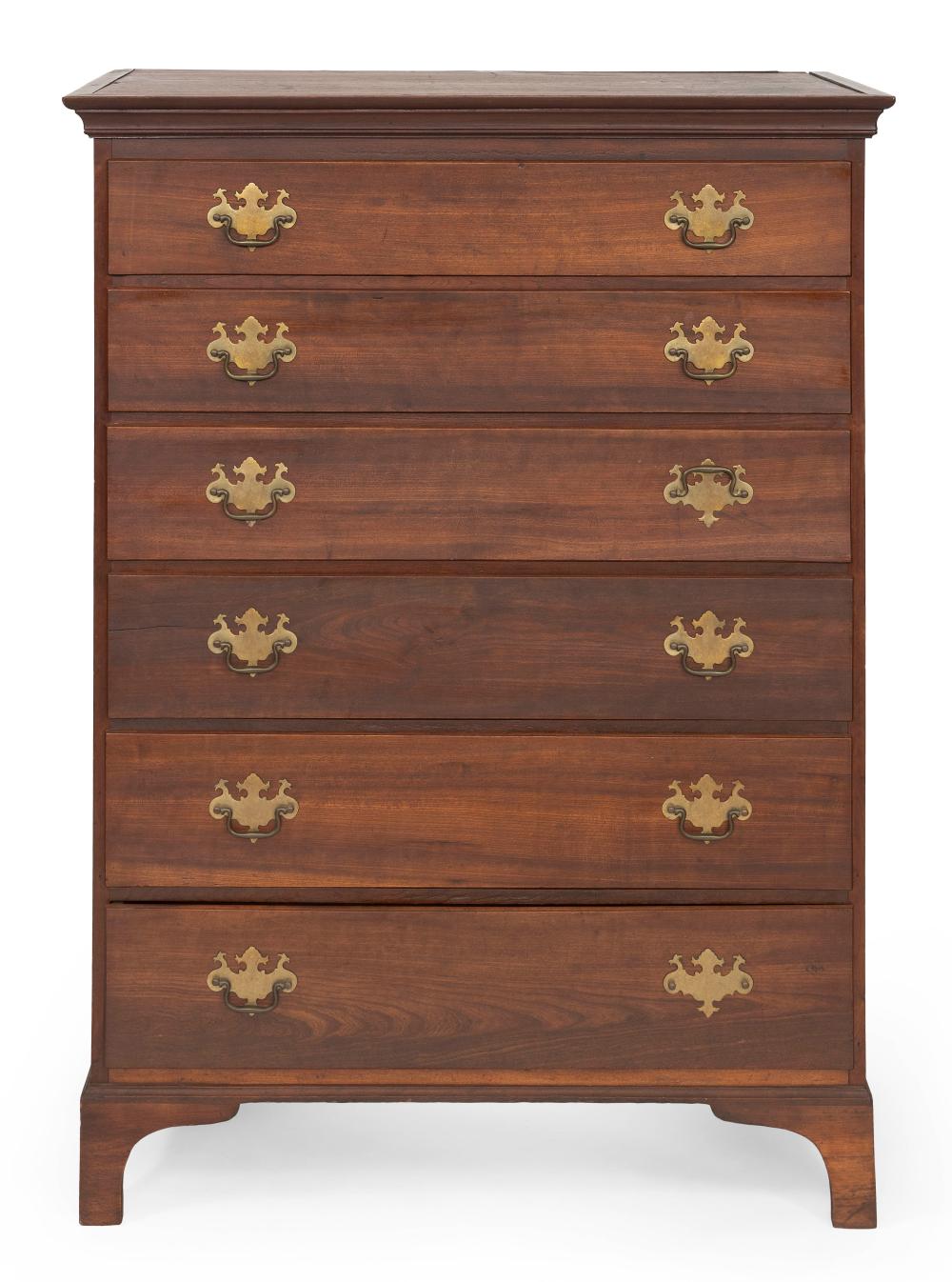 CHIPPENDALE SIX-DRAWER TALL CHEST