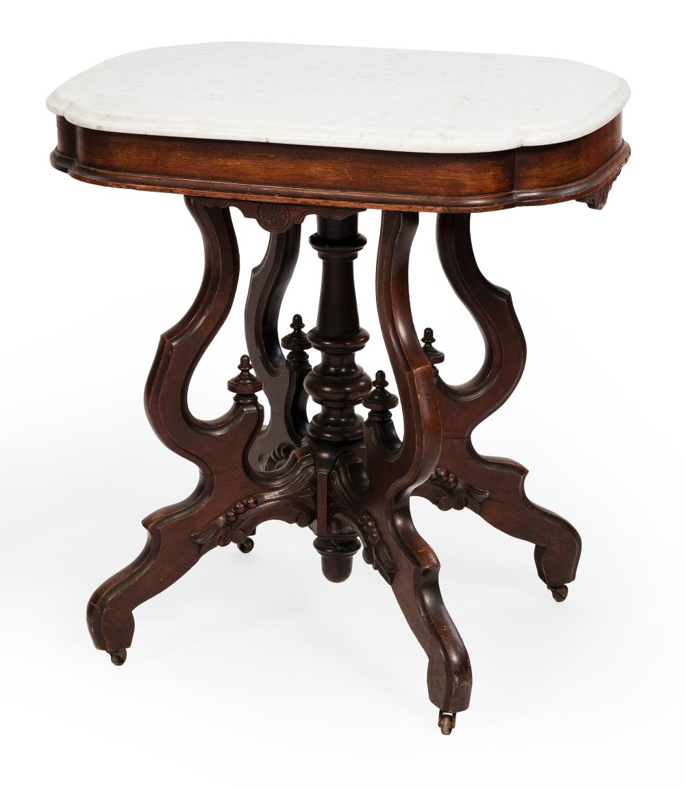 VICTORIAN MARBLE-TOP TABLE CIRCA