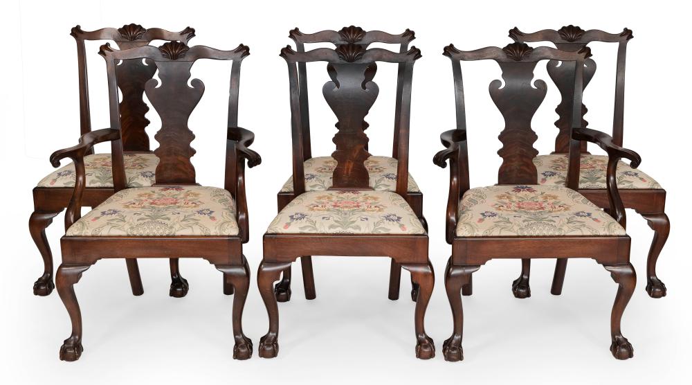 SET OF SIX CHIPPENDALE PLUME-BACK