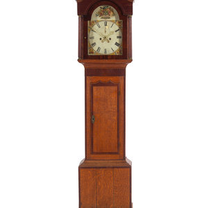 A Federal Oak and Mahogany Tall Case