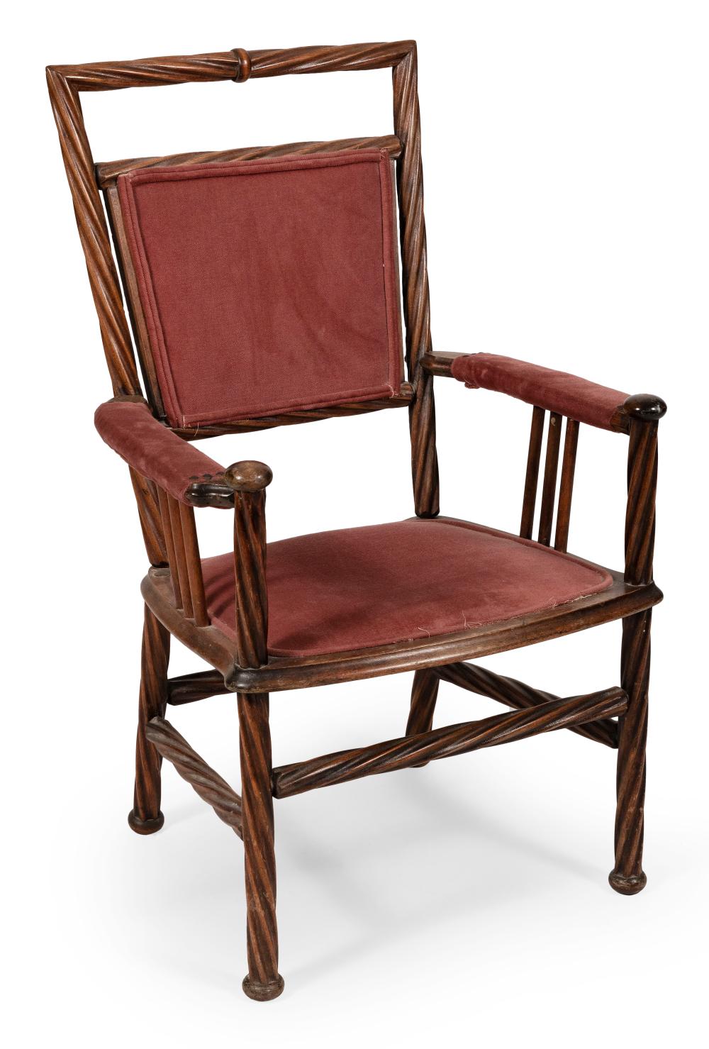 BARLEY TWIST ARMCHAIR EARLY 20TH