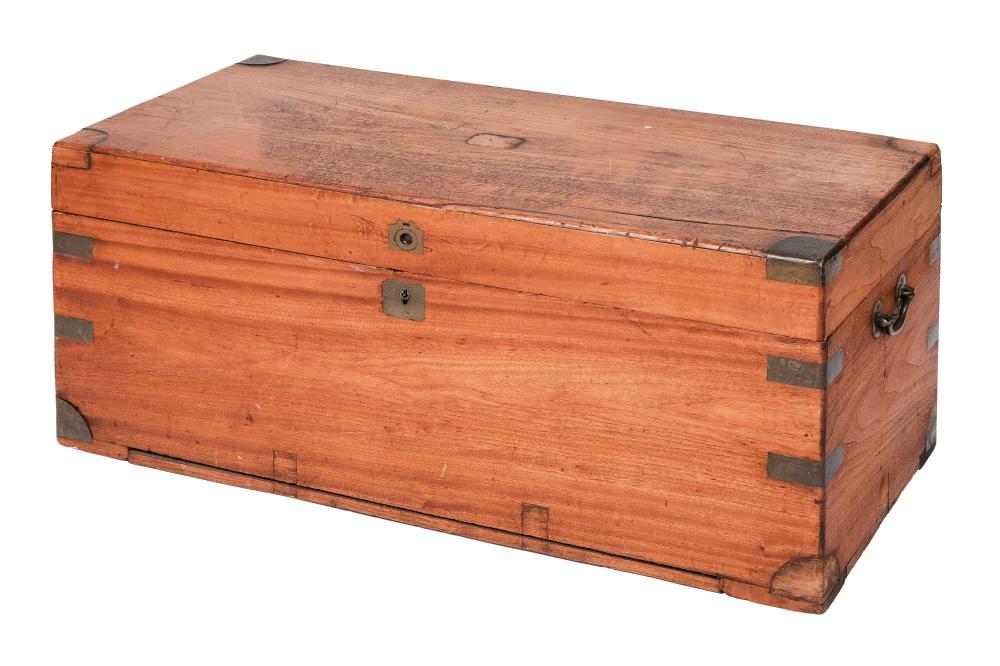 BRASS-BOUND CAMPHORWOOD CHEST 19TH