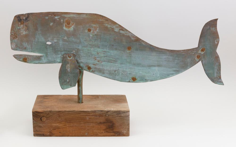 COPPER WHALE WEATHER VANE TOPPER