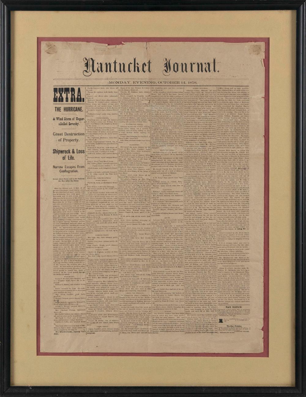 FRONT PAGE OF THE NANTUCKET JOURNAL  35028c