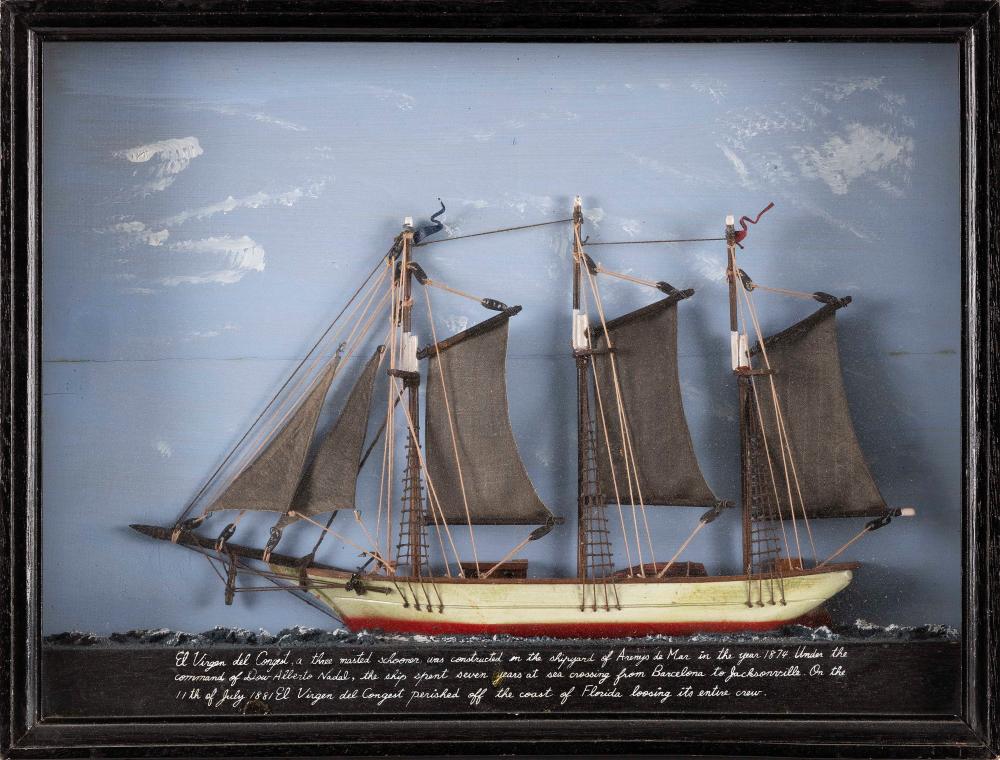 SHADOW BOX MODEL OF THE THREE MASTED 3502a5