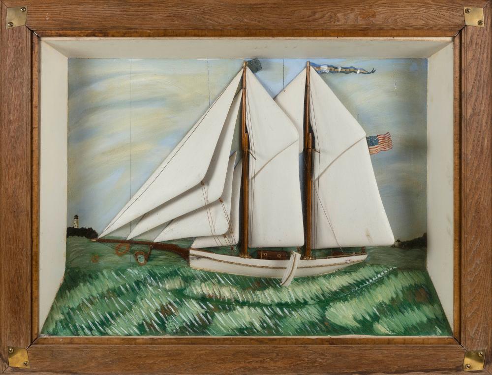 SHADOW BOX MODEL OF THE TWO-MASTED