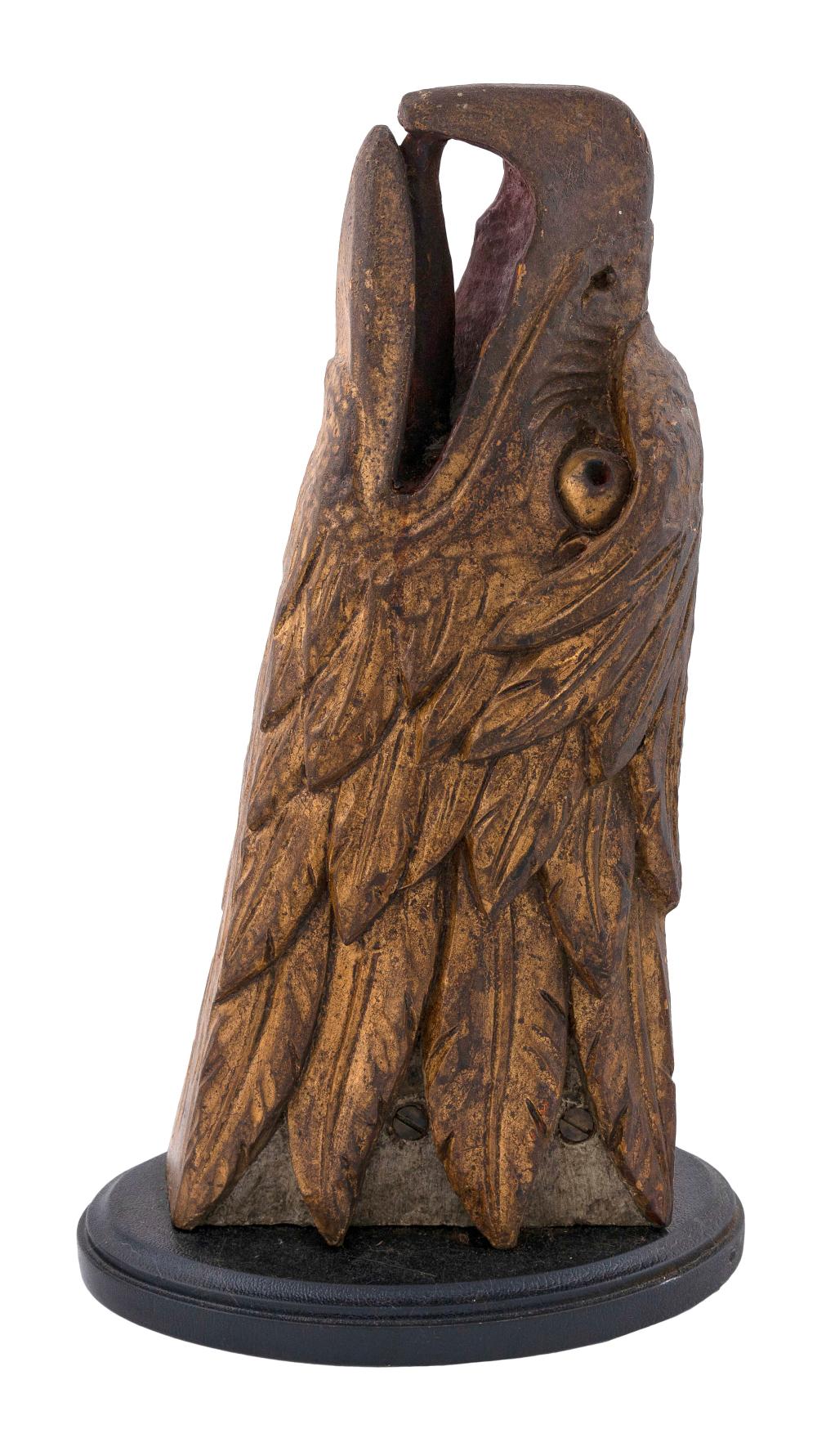EXCEPTIONAL CARVED WOODEN EAGLE S HEAD 3502d8