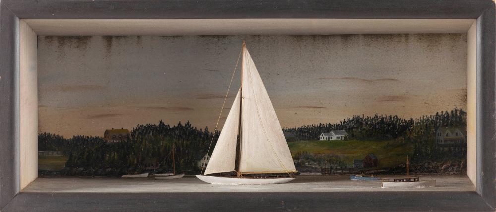 DIORAMA DEPICTING TWO SAILBOATS 3502d9