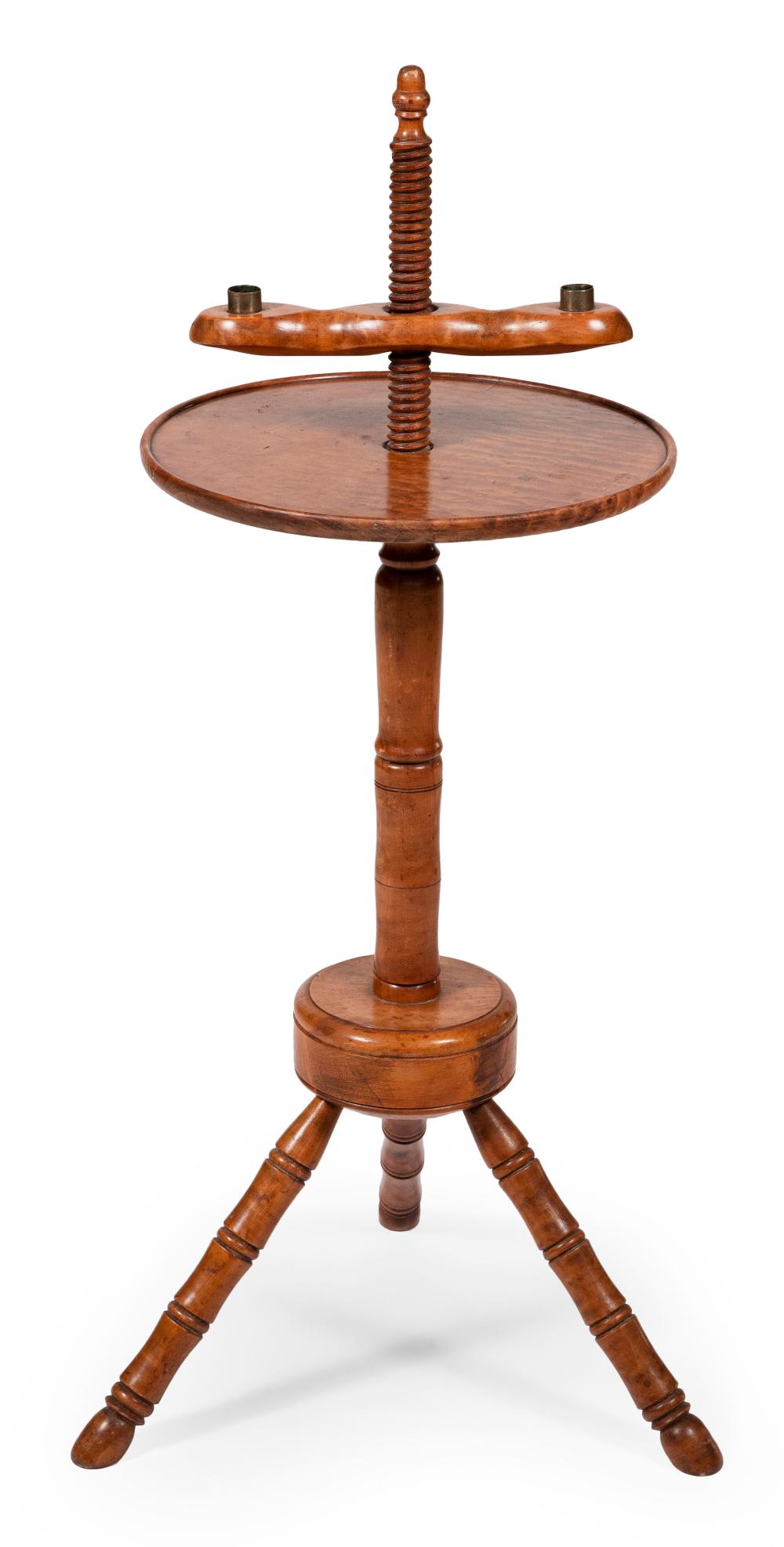 TIGER MAPLE SCREW TOP CANDLESTAND 35033d