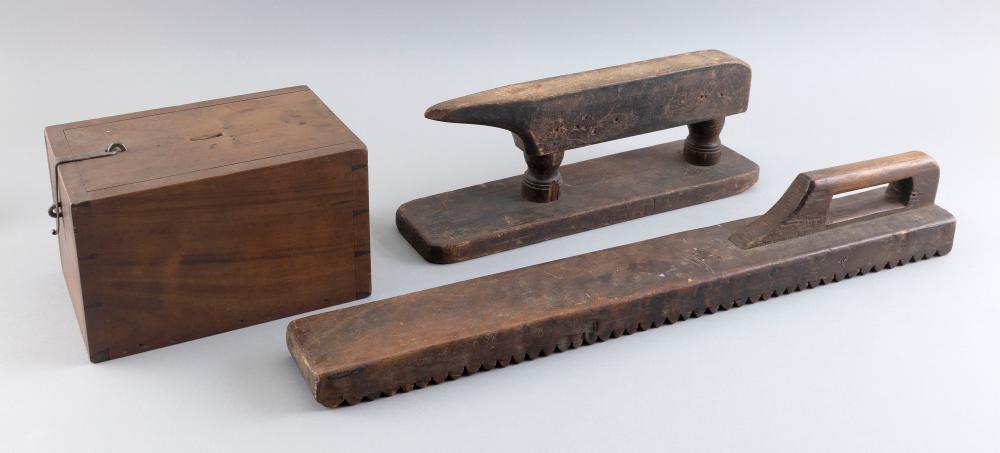 THREE EARLY WOOD ITEMS LATE 19TH/EARLY