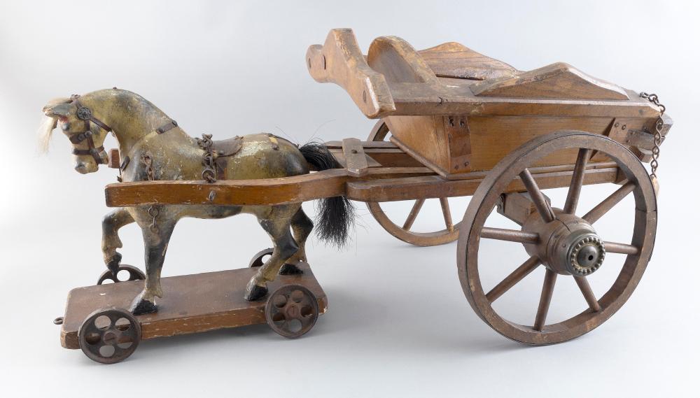 CHILD S WOODEN HORSE AND CART 350358