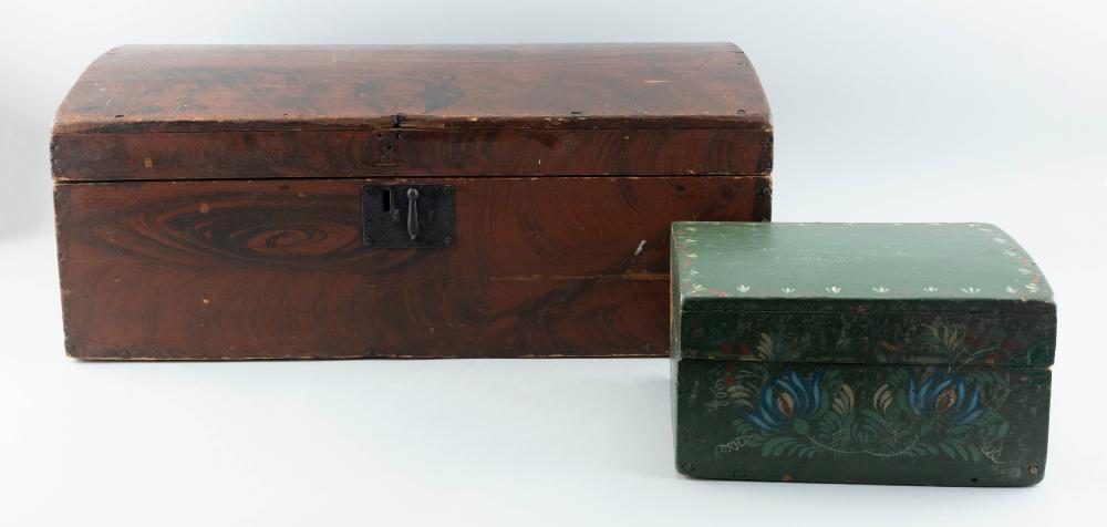 TWO DOME-TOP BOXES EARLY 19TH CENTURYTWO