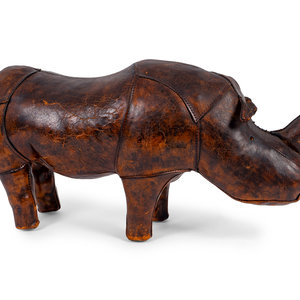 A Leather Rhinoceros Foot Stool Attributed 3503d2