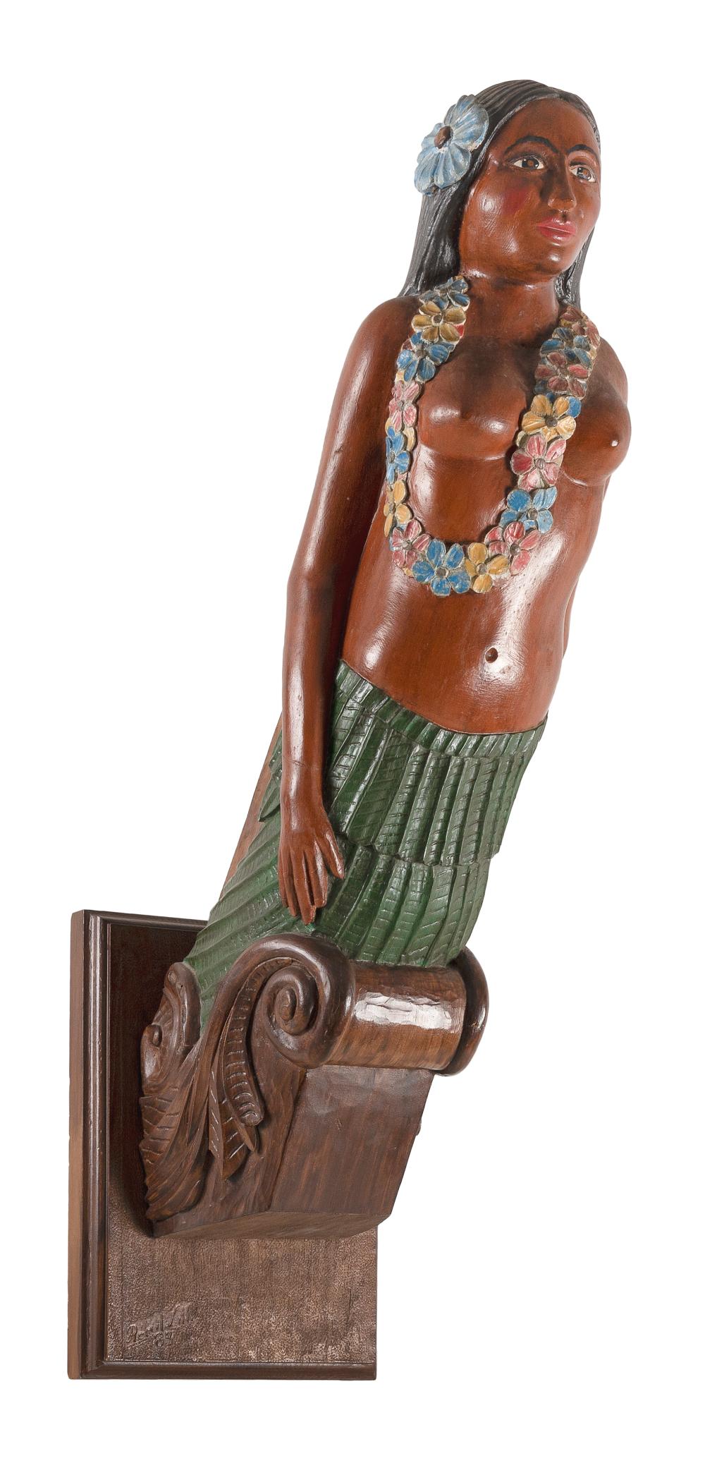 REPRODUCTION CARVING OF A NATIVE WOMAN
