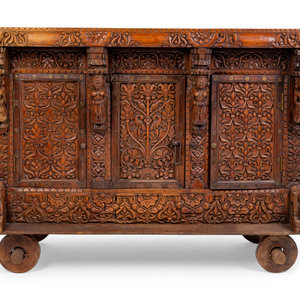 An Indian Carved Wood Traveling