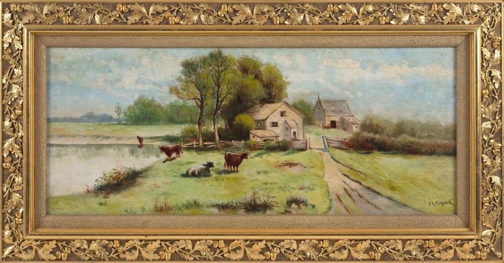 PAINTING OF COWS ON A FARM LATE 350417